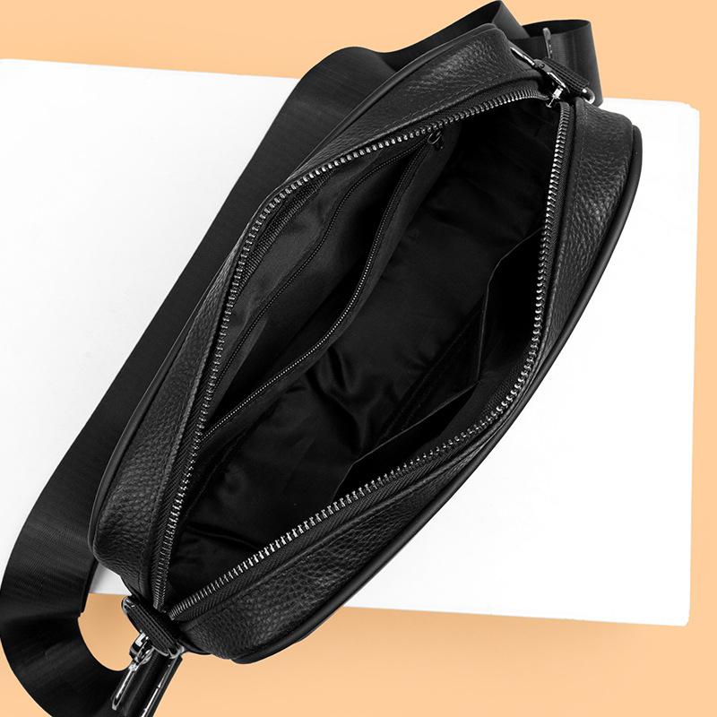 Top-Layer Cowhide Men's Crossbody Bag Genuine Leather Shoulder Bag Small Casual Backpack