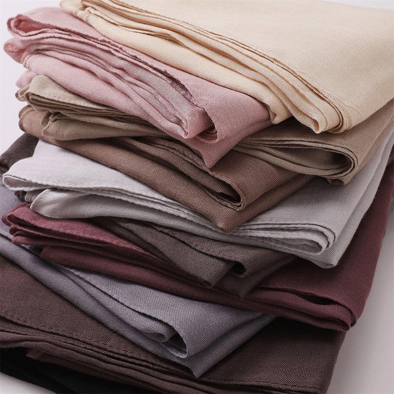 Muslim Modal Hijab Rayon Cotton Shawls For Women Plain Scarf Big Size Muslim Headscarf Wraps Islamic Turban Headband Foulard