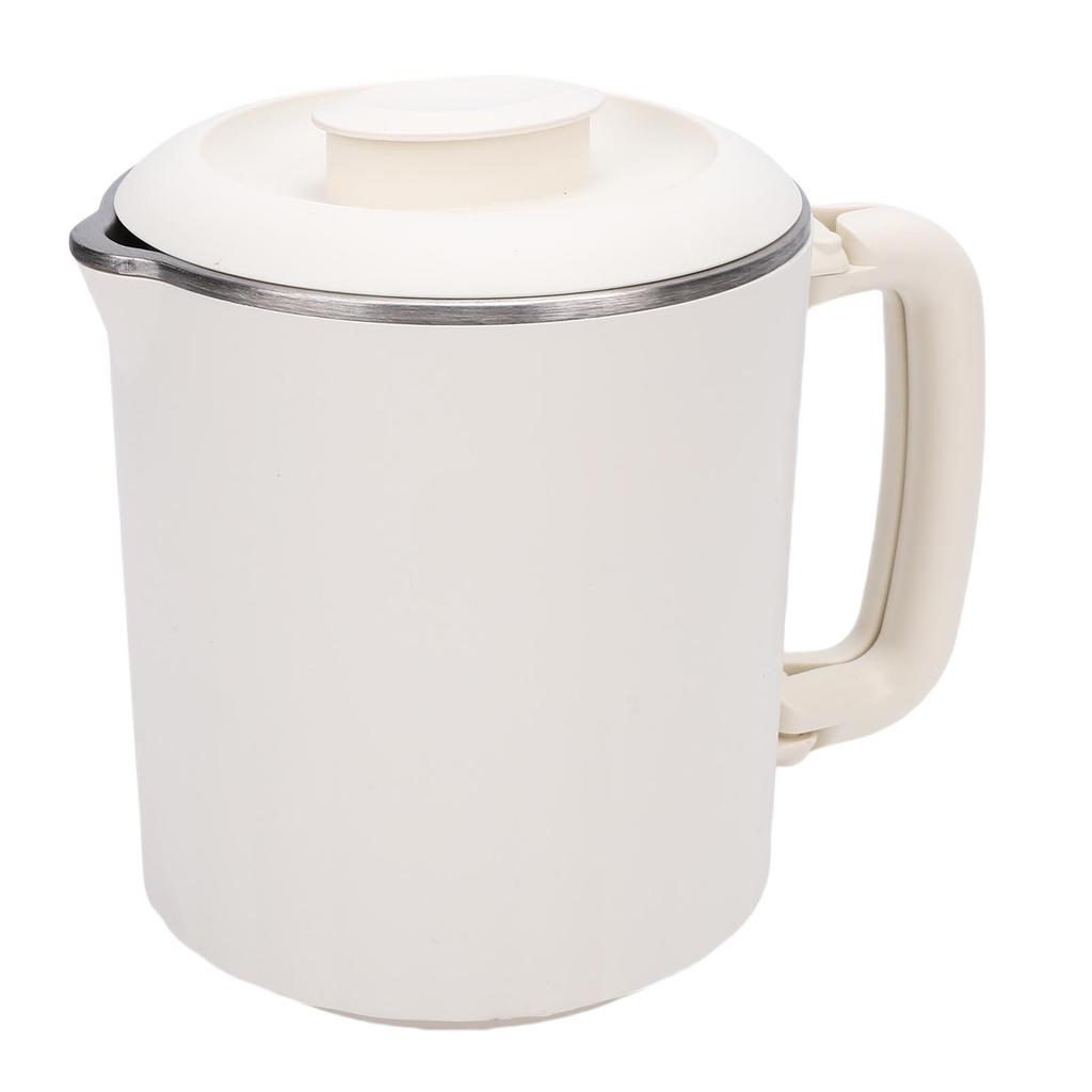 Portable Electric Kettle White 600ml Stainless Steel Interior Insulated Hot Water Kettle for Tea Coffee