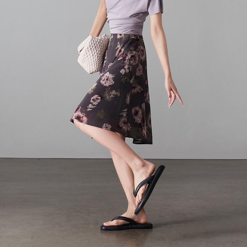 SOFSIL Women s Retro Ink Wash Print High-Waist A-Line Skirt 29/XL