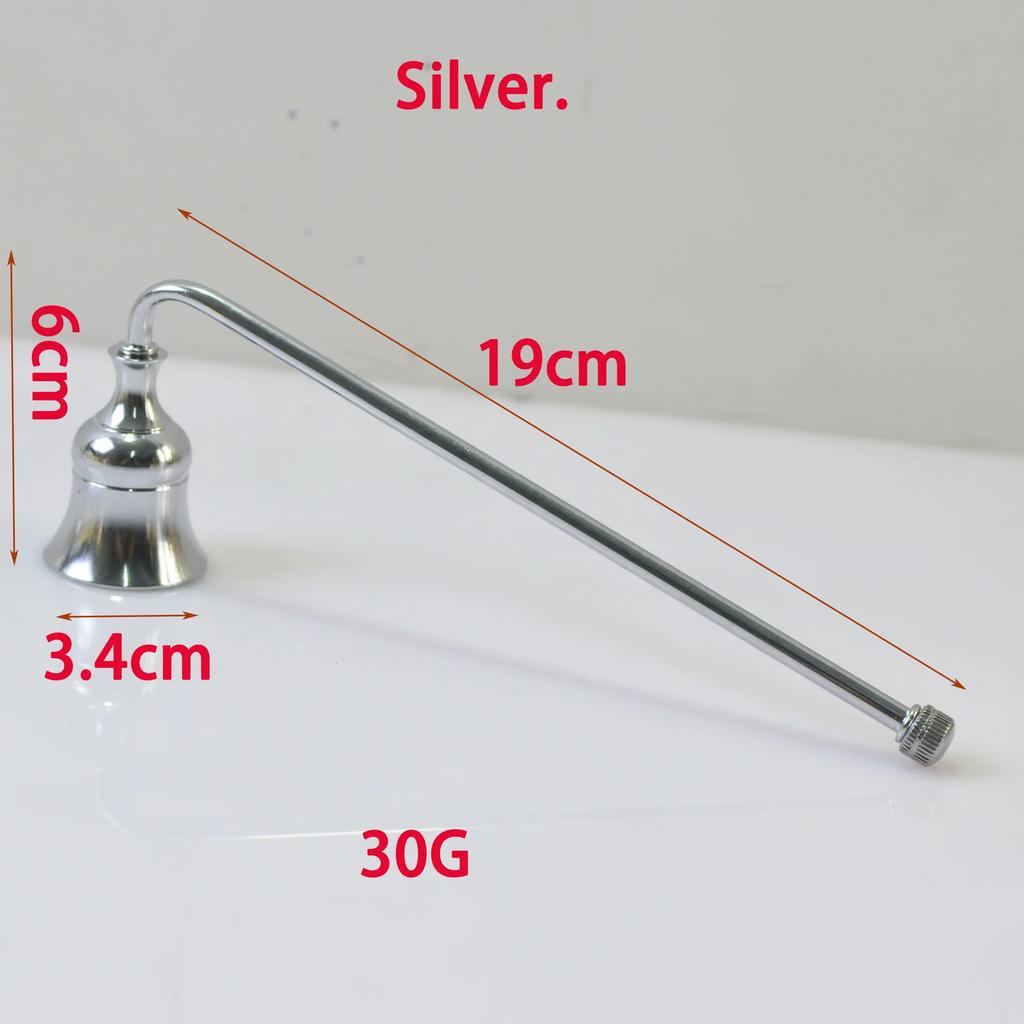 1pc Metal Candle Snuffer Gold/Black/Silver Bell-shape Fire Extinguisher Wick Cover 19.5cm Handle Vintage Decor Home SPA Hotel