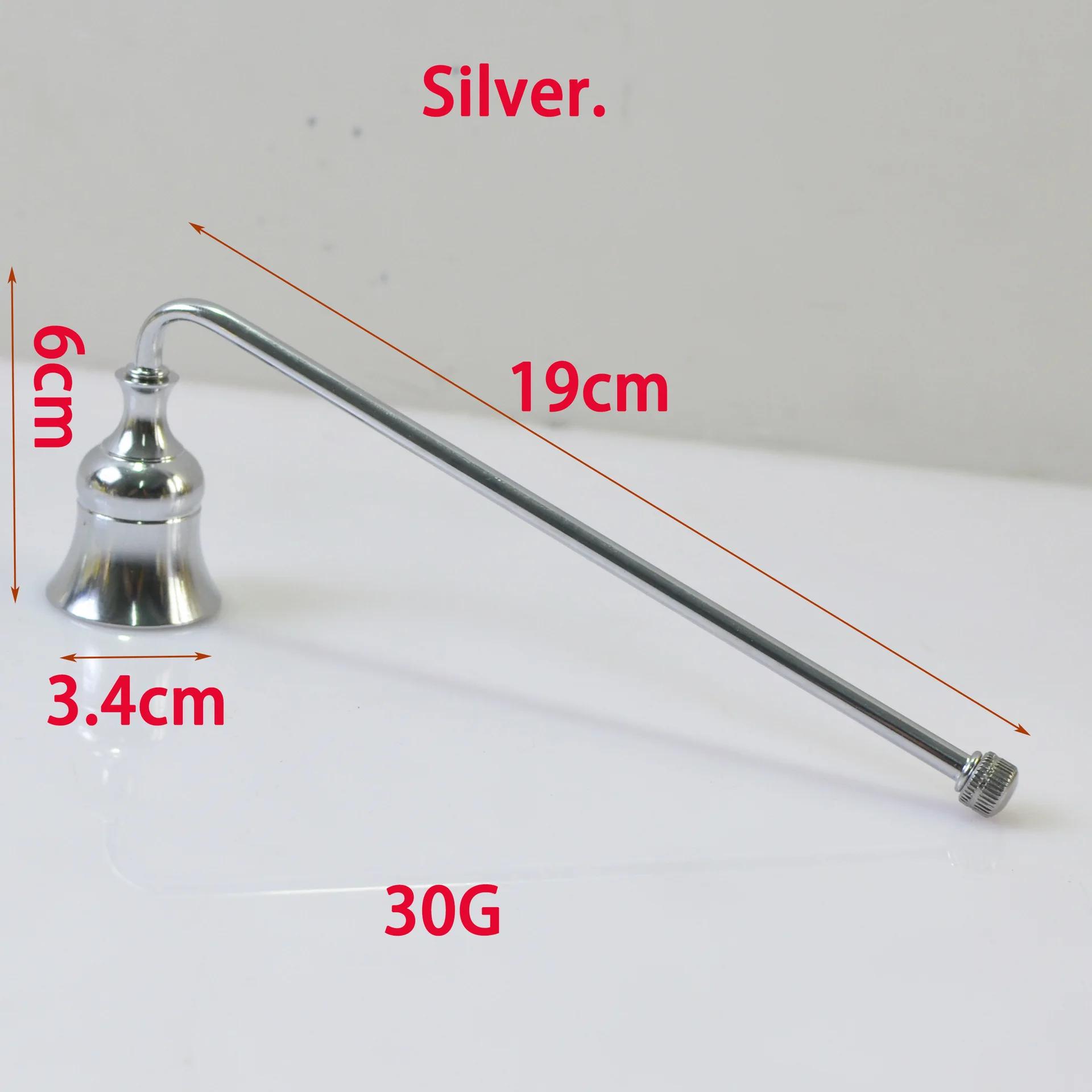 

1pc Metal Candle Snuffer Gold/Black/Silver Bell-shape Fire Extinguisher Wick Cover 19.5cm Handle Vintage Decor Home SPA Hotel