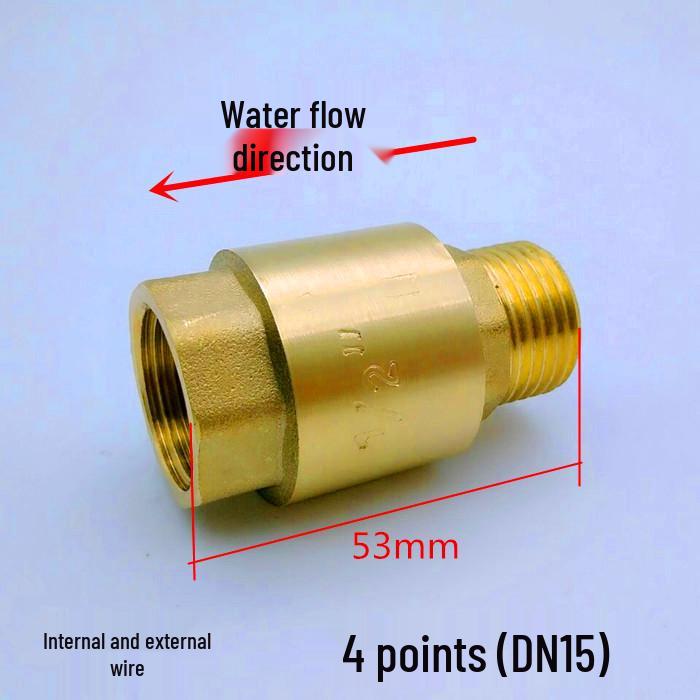 Brass Vertical Check Valve, Water Pipe Backflow Preventer, 1 Inch, Male/Female Thread, Unidirectional Valve.