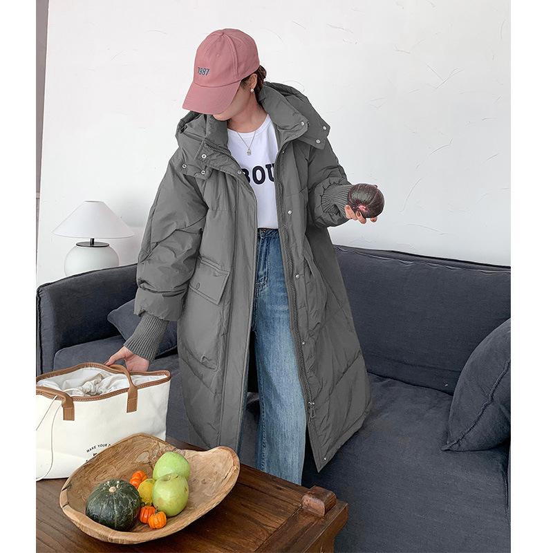 Hooded Women's Loose Hooded Over-the-knee with Down Winter Coat