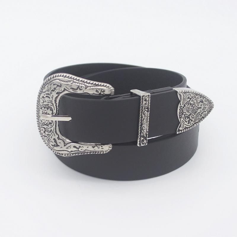 Women S Pin Buckle Spice Girl Belt Women S Three-Piece Set Retro Premium Belt Belt 105Cm long