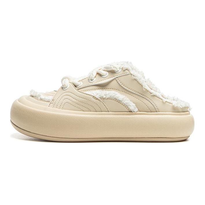 Li Ning Rutschfest Abriebfest Niedrig geschnitten Freizeitschuhe Damen Milchtee Gelb AZGU072-3
