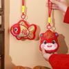 Lucky Plush Pony Pendant Embroidery Mascot Dolls Chinese Zodiac Horse Keychain Cute Cartoon Car Hanging Ornaments