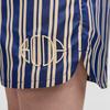 Nike X Bode Astro Grabber SS24 Striped Elastic Mid-Waist Fitted Warm Casual Shorts Unisex Bottoms Blue White FJ0206-122