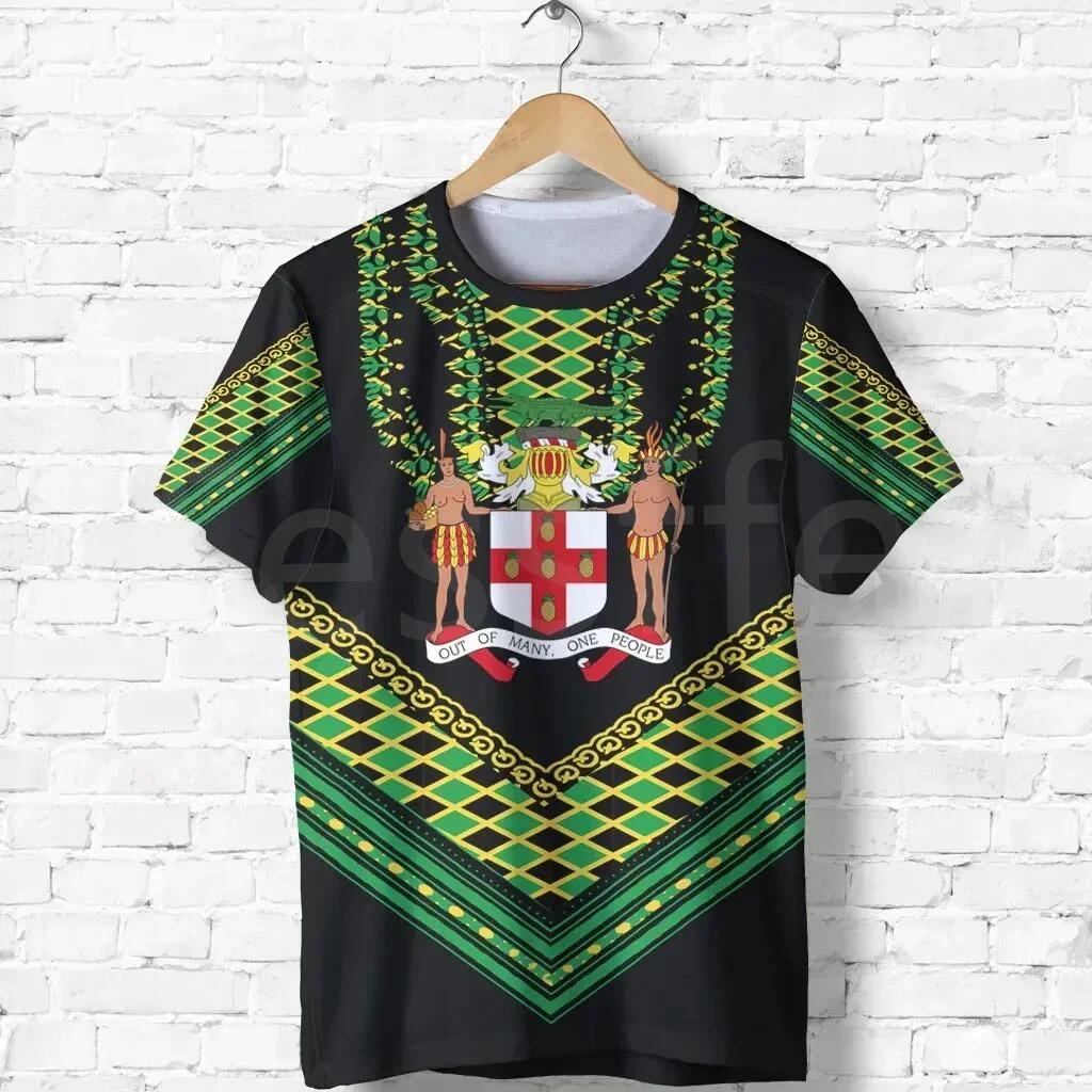 

Tessffel Jamaica Lion Emblem Summer New Fashion 3D Print Tops Tee Tshirt Чоловіки Жінки Футболка з коротким рукавом Streetwear Style-8 6XL