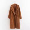 Women Fashion  And Winter Loose Medium Long Windbreaker Lamb Coat