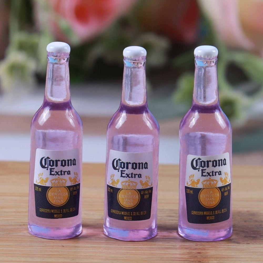 3pcs Simulation Miniature Beer Bottle Wine Mini Wine Bottle Wine Bottle Model Mini  Doll Accessories