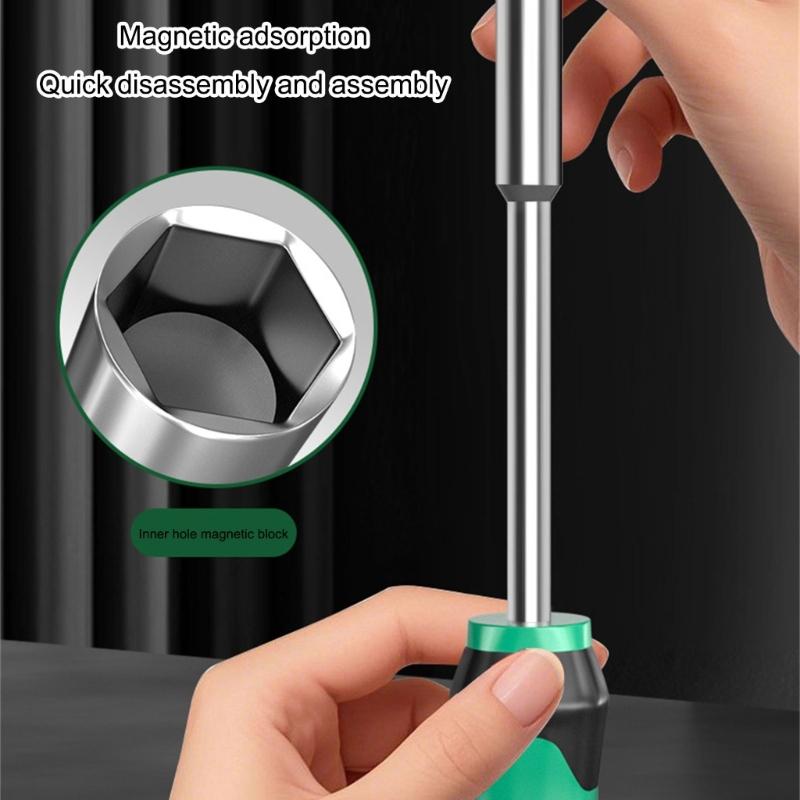 Professional Steel Screwdriver Bit Adapter Extended Shafts Nut Driver Suitable for Multiple Socket for Complex Tasks