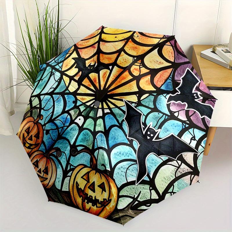 Stained Glass Window Cling Decoration - Pumpkin Bat Spider Web Design for Home Decorations,Festival Decor Umbrella, Valentine s Da