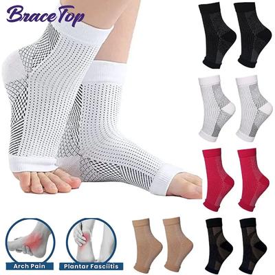 Durable And Safe 1 Pair Compression Plantar Fasciitis Socks Ankle Brace Sleeve Heels Arch Supports & Heel Pain Relief Ankle Support For Men Women