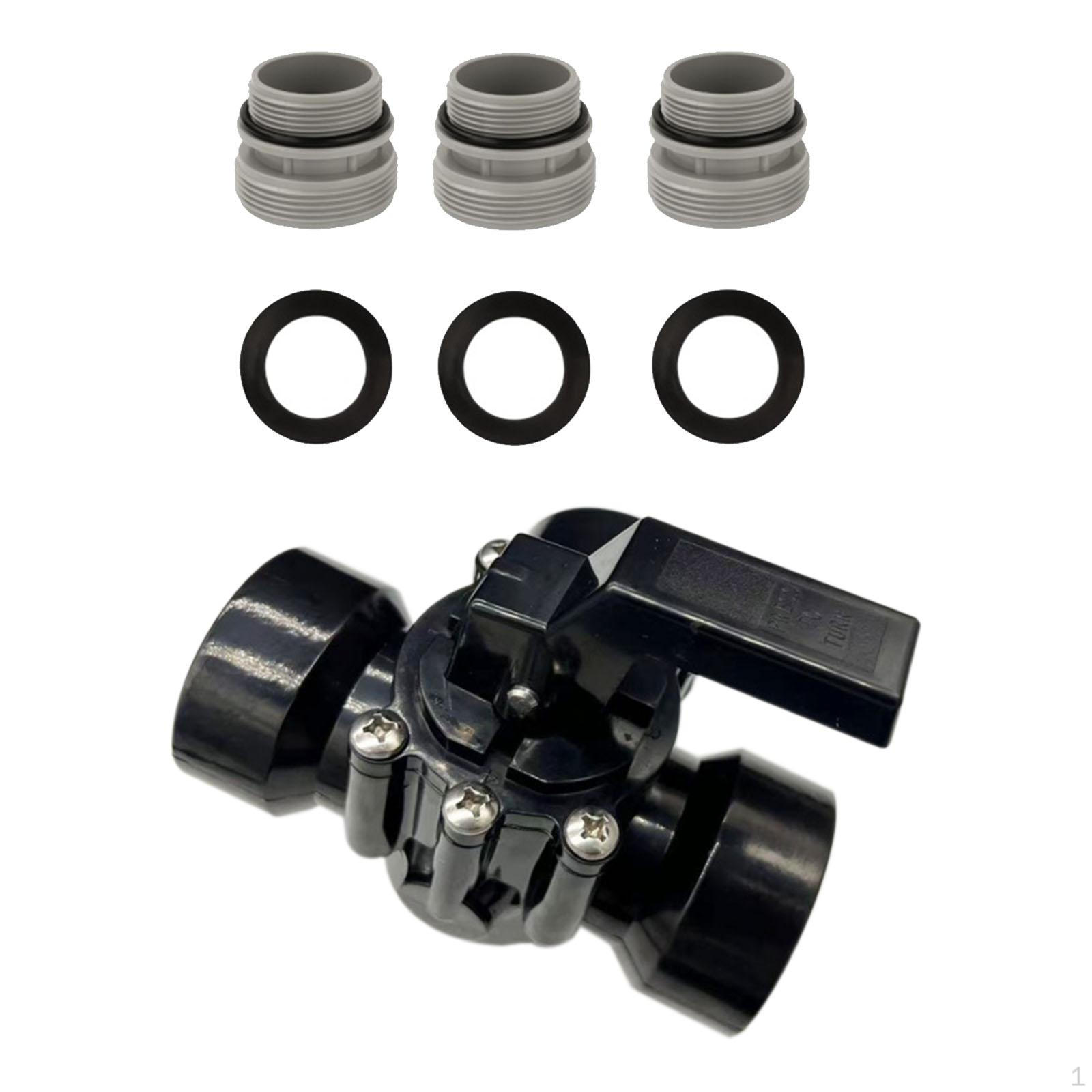 

3-ходовий перекидний клапан 1 1/2 дюйма Професійний міцний запасний ковзанок для плавального басейну чорний