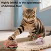 Bite-resistant Cat Toy Plush Cat Toy Realistic Plush Food Cat Toy Set Burger Hotdog Cake Chew Toys for Indoor Cats Squeaky Bone