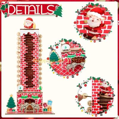 KX4B Natural Santa Chimney Advent Calendar Traditional Festival Maker