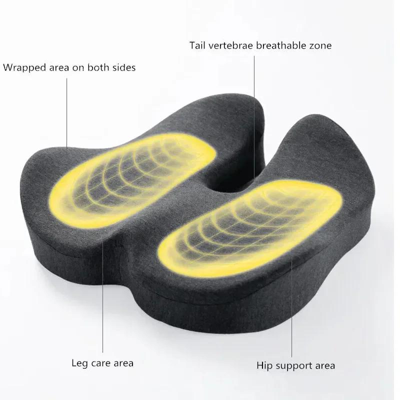 Woman Tailbone Pelvis Orthopedic Medical Seat Cushion Rebound Memory Foam Office Chair Cushion Beautiful Buttock Pad designed for Car