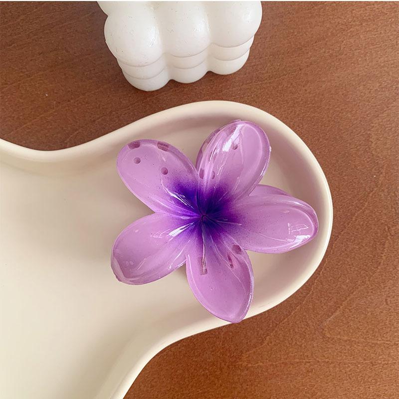 Six Colors Gradient Flower Hair Accessories Set Beach Style Hairpins Flower Claw Clips Summer Flower Hairpins Hawaiian Style