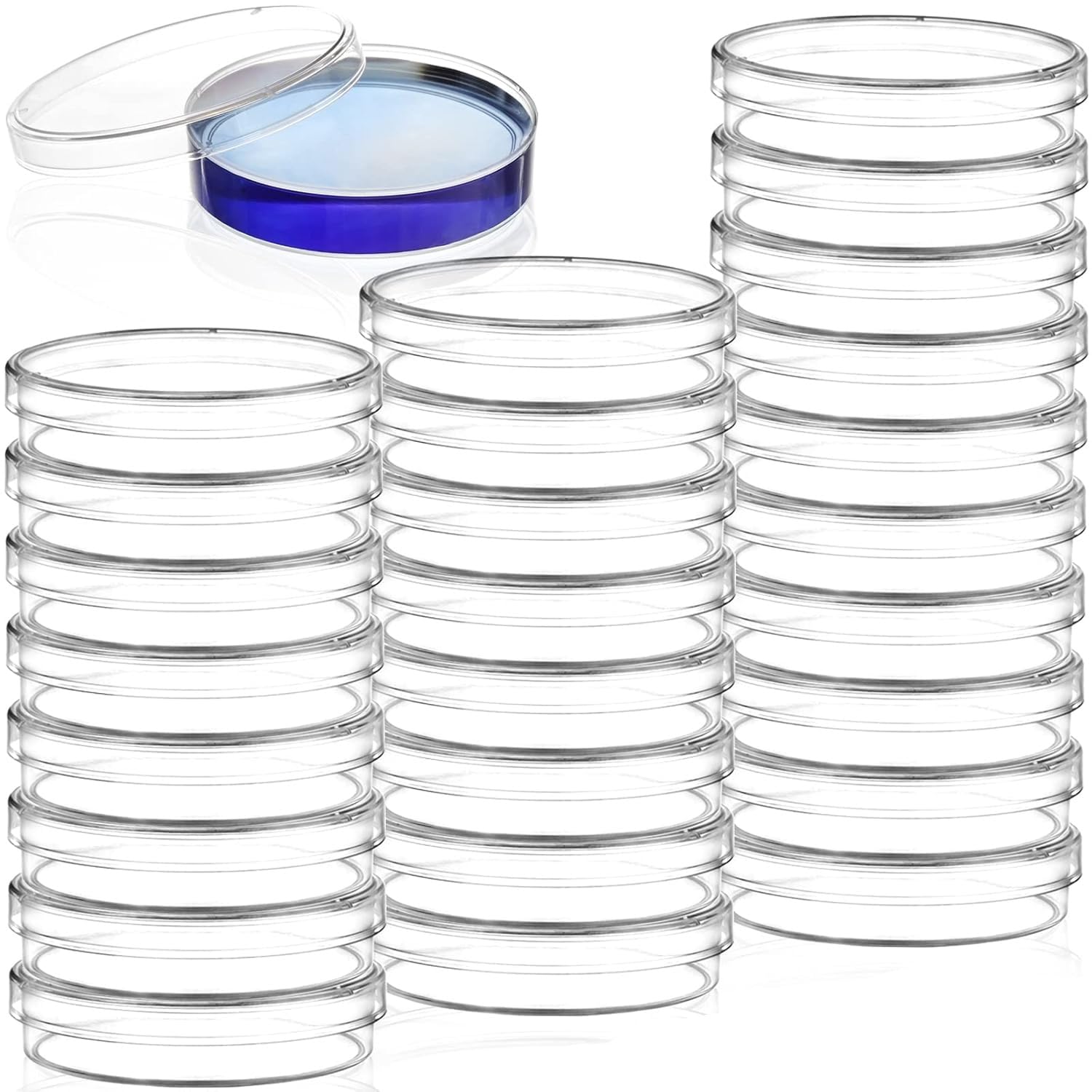 DIFEIUKI Set of 30 90mm Chare Petri Plates, Disposable Plastic Petri Plates, Cell Microorganisms,