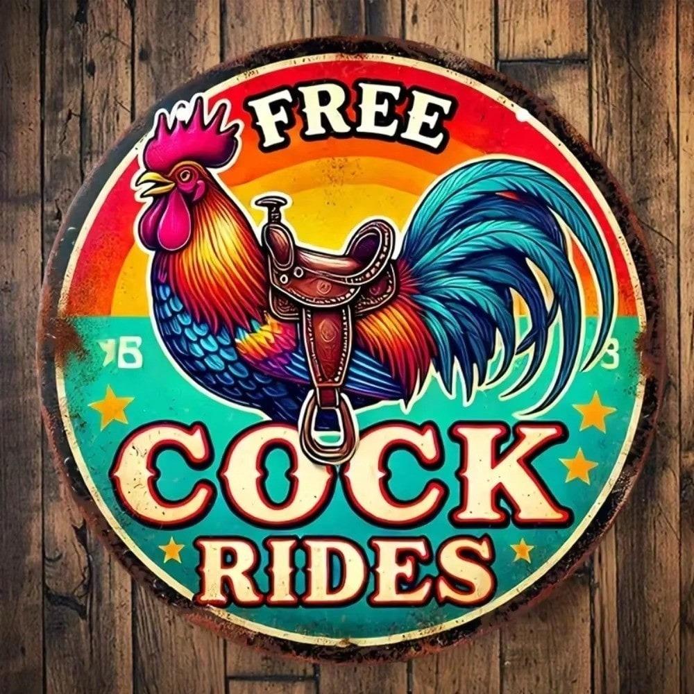 Funny Vintage Rooster Metal Sign Man Cave Bar Wall Decor Gift