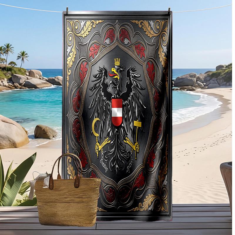 Österreich Fußball Druck Strandtuch Schnelltrocknend Super Saugfähig Weiches Badetuch zum Schwimmen Strand Reisen Fan Souvenir Geschenk