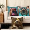 Capybara Fashion Cushion Cover Plush Fabric Soft DoubleSided Printed Sofa Warm Winter Home Child Gift Pillow Case