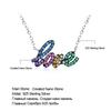 UMCHO Colorful Gemstone LOVE Alphabet Sterling Silver Choker Statement Necklace Women Silver 925 Jewelry