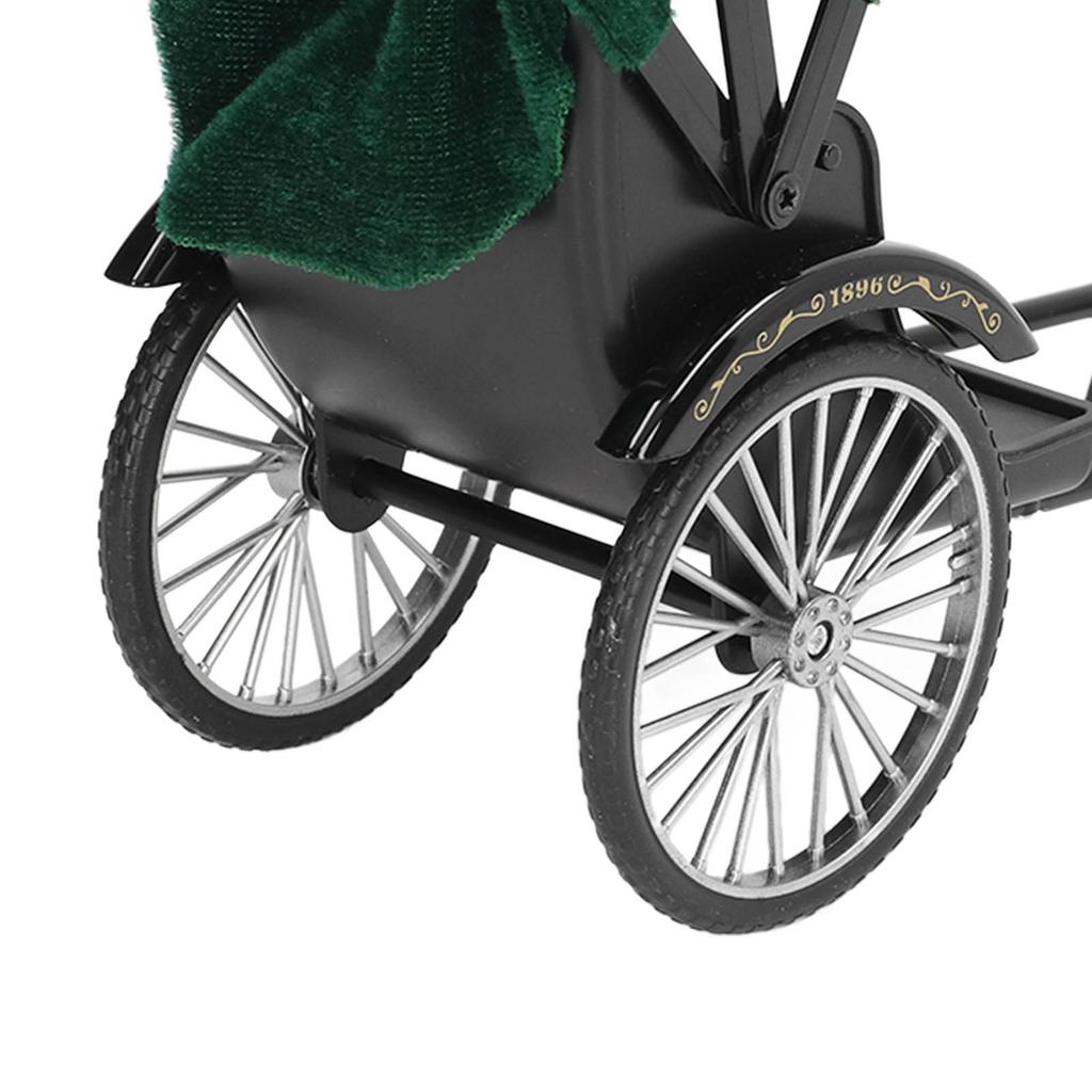 Simulation Rickshaw Model Toy Alloy Delicate Details Exquisite Workmanship Jinrikisha Decoration for Home Decoration