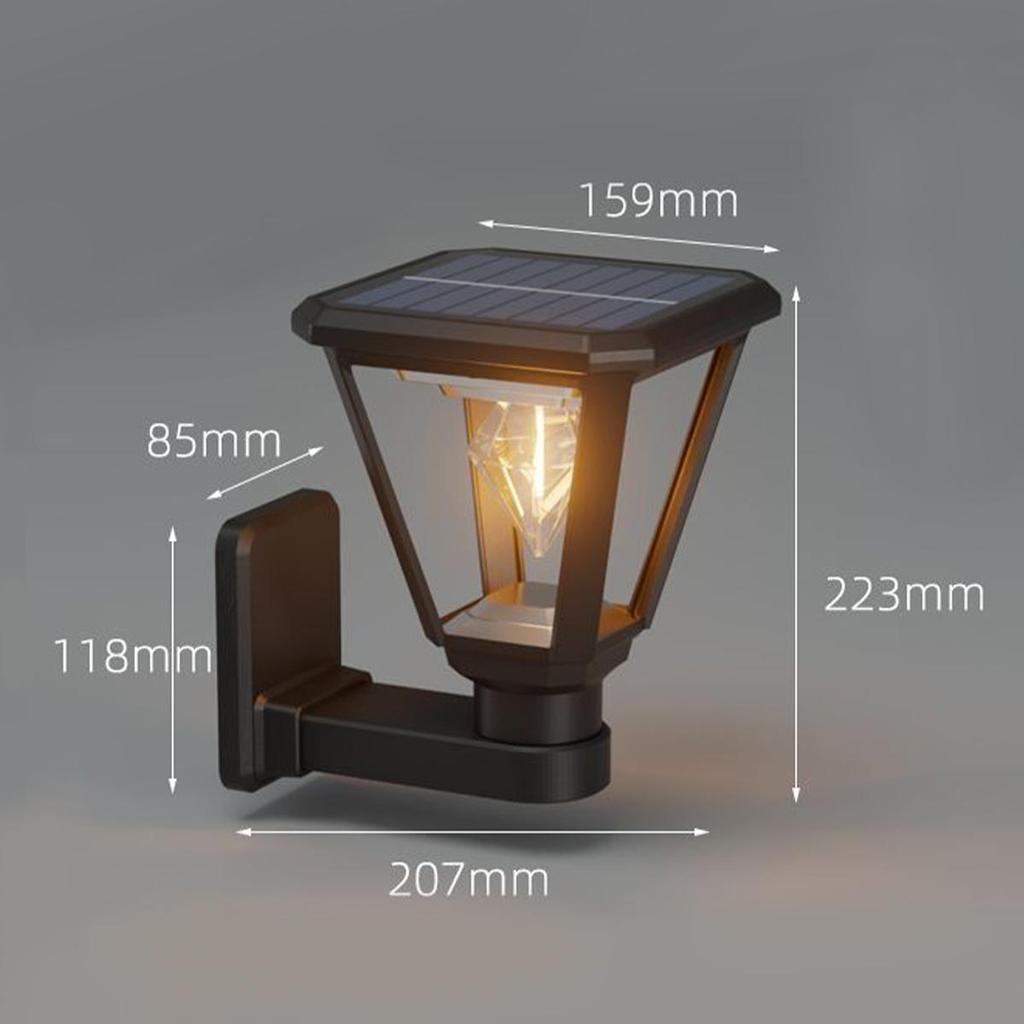 Solar Led Post Lamp Lamps Lights Garden Waterproof Solar Powered Indoor Pillar Outdoor For Warm White Light Gate Courtyard Panel