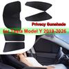 Car Sunshade for Model Y Juniper 2026 2025 2024 Sun Shade Cover Privacy Rear Window Shades Windowshield Protect Cover Set