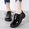 Soft-soled Anti-slip Versatile Thick Heel Round-toe Women's Leather Shoes