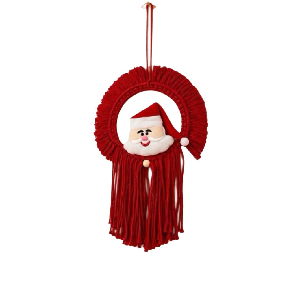 Santa Claus Christmas Tree Tapestry Bohemian Style Cotton Rope Tapestry Living Room