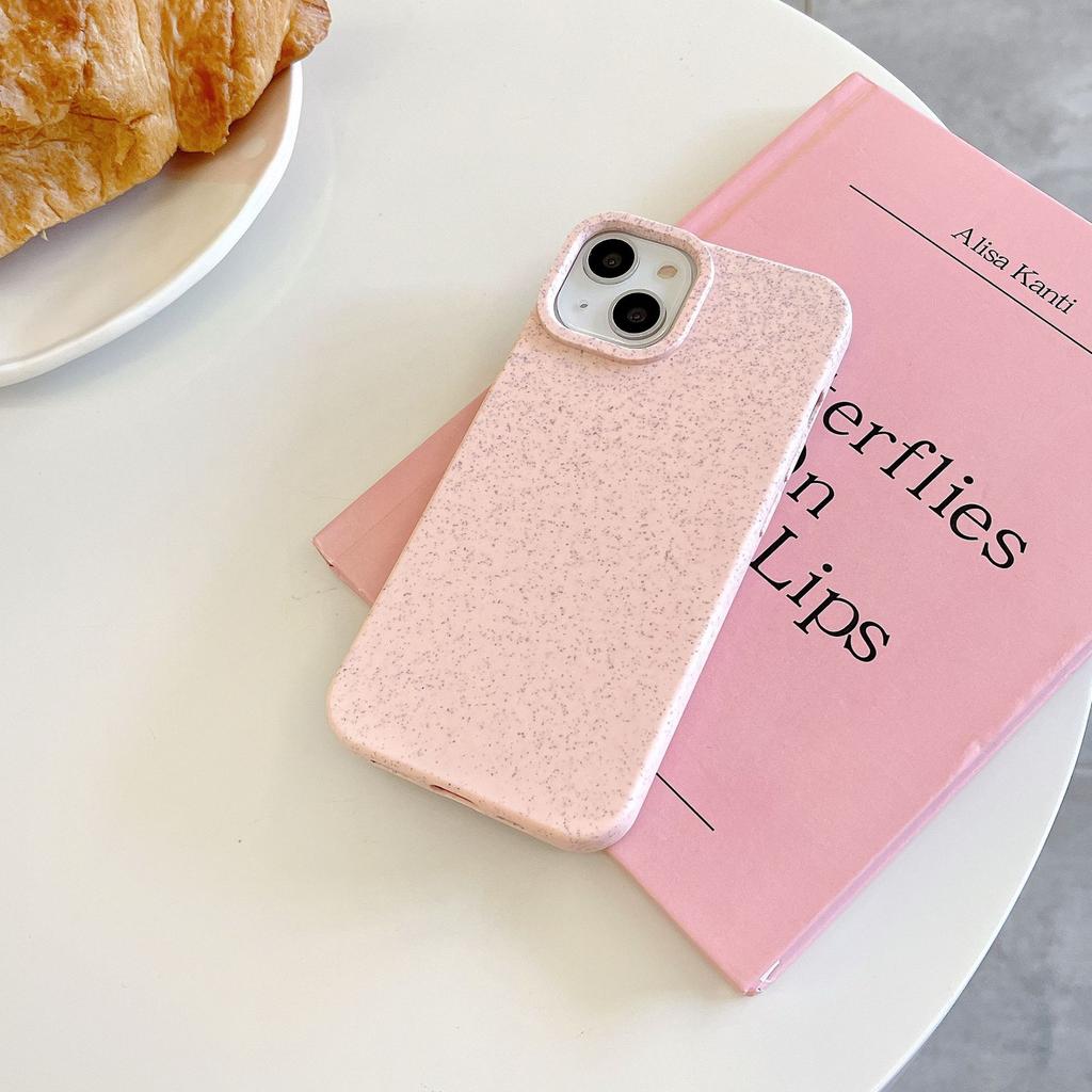 The 15 PRO Wheat Material Shell Is Suitable for iPhone 15 Pro Max Shockproof iPhone 14 Solid Color 11 Niche 6/7/8
