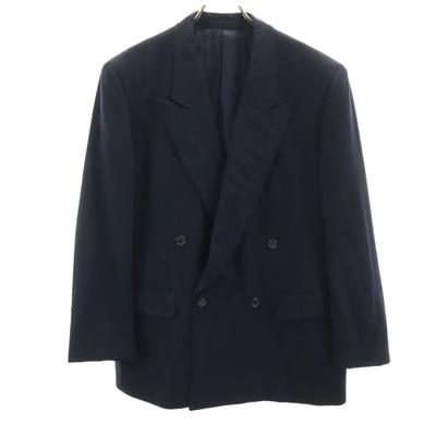 80s 90s Old Double Tailored Jacket 48-45 Navy Blazer Men's Used