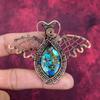 Copper Chrysocolla Pendant Copper Wire Wrapped Butterfly Pendant Gemstone Jewelry