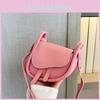 Fashionable Retro Saddle Bag In Black Beige Yellow Pink Green For Trendy Style