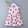 Girls' Floral Summer Princess Beach Dress, Cotton Silk Tank, A-line Skirt