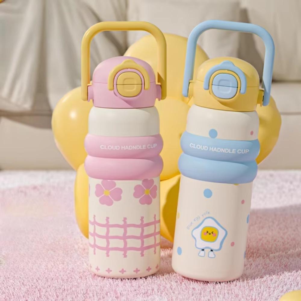 Portable Handheld Thermos Cup Leak-Proof Vacuum Flask Unique Thermos Water Bottle  For Women