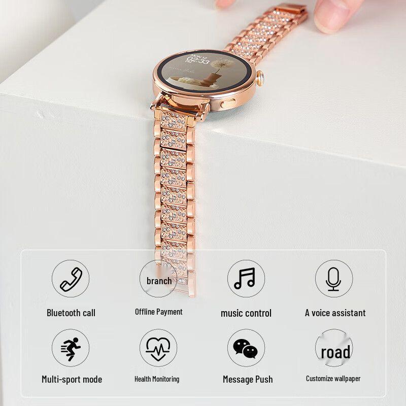 2025 Women's Sporty Luxury Smartwatch: Heart Rate, Multifunctional, Mobile Compatible, Light Bracelet.