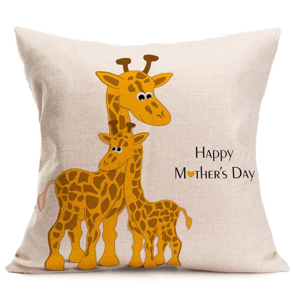 New Mother's Day Gift Text Love Pattern Pillowcase Linen Print Decorative Pillow Cushion Cover