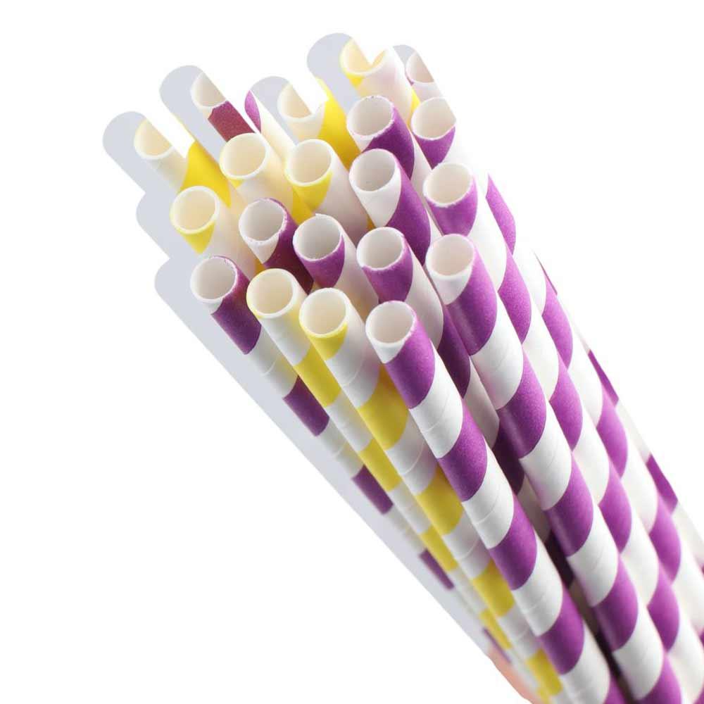 Natural Colorful Paper Drinking Straws Party Supplies Drinking Accessories Disposable Straws