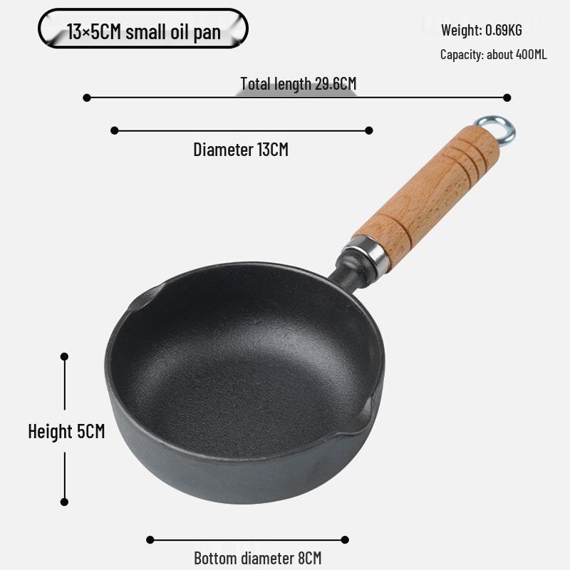 Non-Stick Mini Cast Iron Frying Pan for Oil Drizzling, Stir-Frying, and Egg Frying