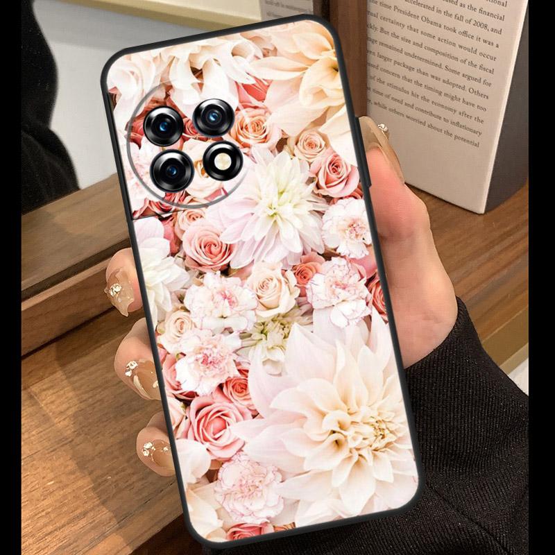 Pink Roses Bouquet Flowers Case For OnePlus 15 R 13T 13R 12R 10T 8T 13 12 11 9 10 Pro Nord 5 CE 4 2 3 Lite N20 N30 Cover