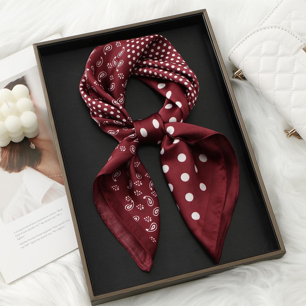 70X70Cm Printed Women'S Square Scarf Pashmina Paisley Silk Square Scarf Shawl Decorative Headband Neck Luxury Design Bandana