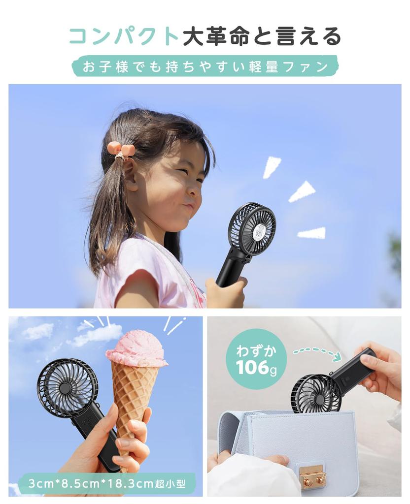 Handy Fan for Portable Super Strong 4 Adjustable 7 16 Hours of Mini Adjustable Strap Heatstroke Prevention [New 2025, 3-Way Transformation] Fan,