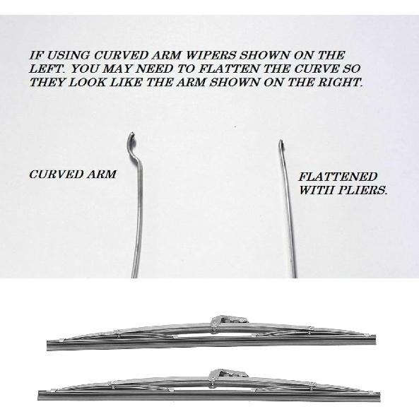 Front Windshield Wiper Blades, 12in/30.48cm Stainless Steel Polished Windshield Wipers Universal Quiet Wiper Blades for Auto Car