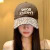 Letter Embroidery Leopard Print Baseball Cap Polyester Spicy Girl Peaked Cap  For Women
