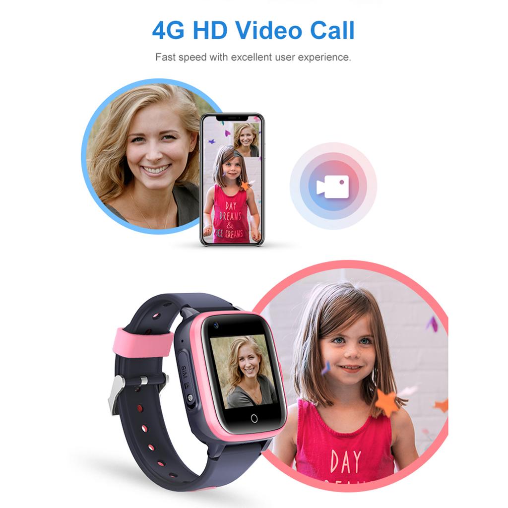LT41 4G Kids Smart Phone Call Watch Video Chat LBS GPS SOS WiFi Monitor Camera IPx7 Waterproof Clock Child Voice Chat Baby Smartwatch With SIM Card S