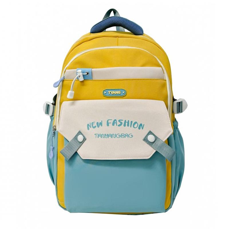Color Block Schoolbag Women's Large Capacity Backpack Commuter College Style Backpack